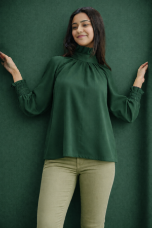 Emerald Grace High-Neck Top