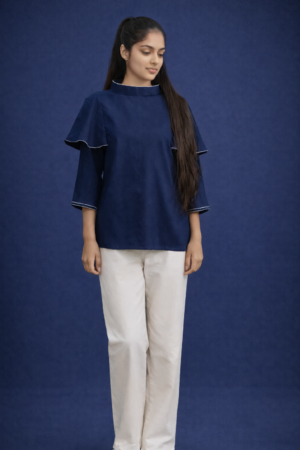Navy Edge Casual Top